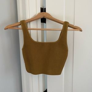 Aritzia Babaton Sculpt Knit Squareneck Cropped Tank